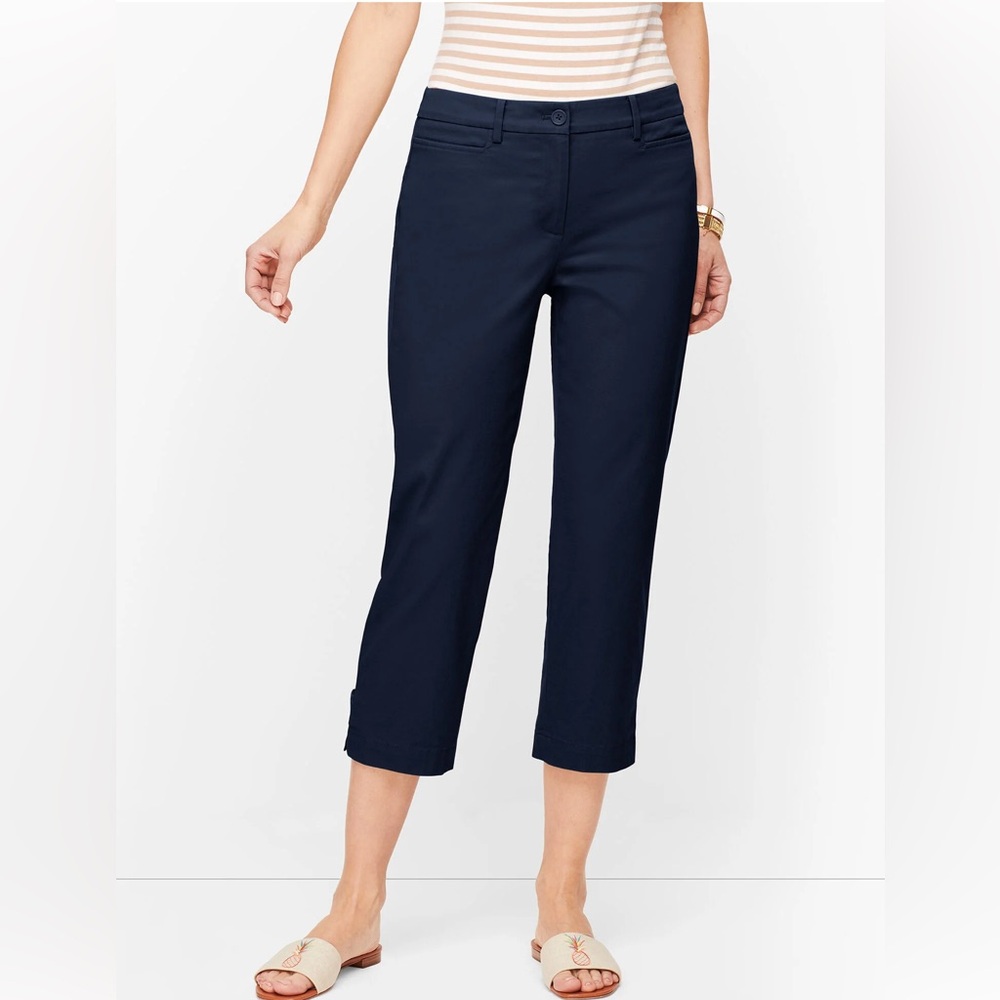 Talbots Blue Cropped Ankle Pants with Tailored Fit